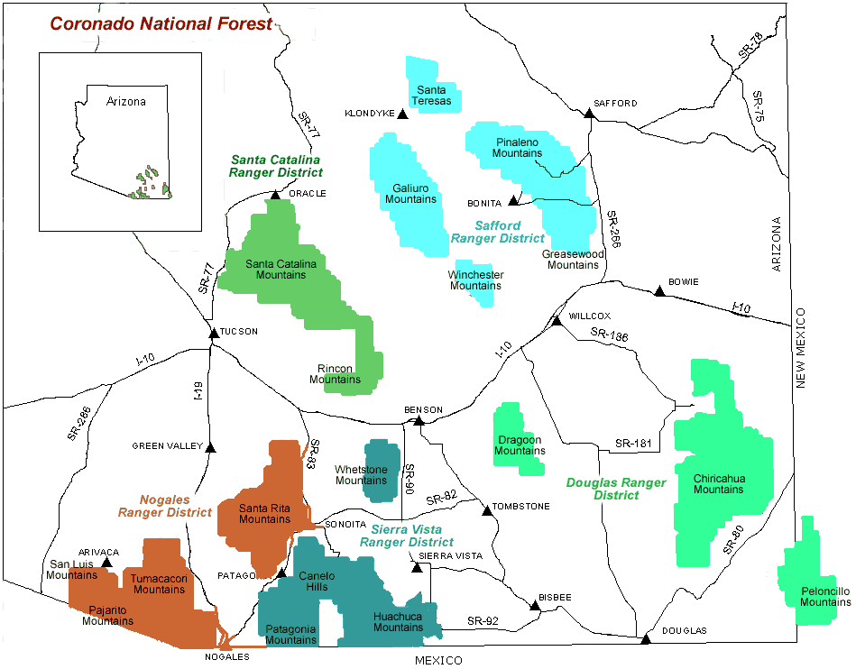 chiricahua mountains map