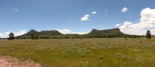 A distant, landscape view of the Bears Ears National Monument.