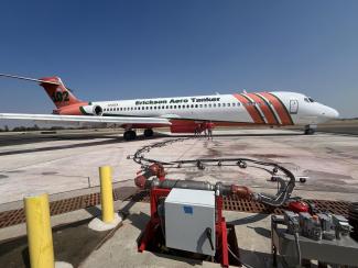 Airplane on an airway