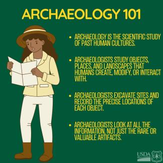 female archaeologist reading a map illustration