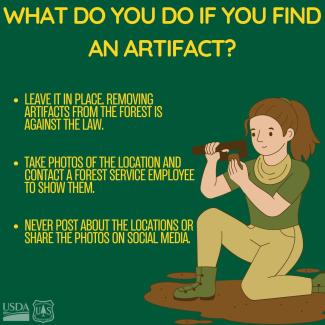 female archaeologist studying artifacts illustration