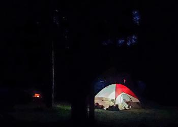 card - camping at night