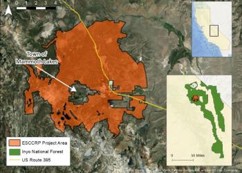 Map of ESCCRP project area in Mammoth