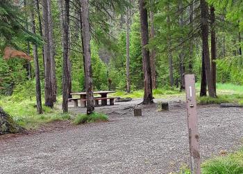 Campsite amenities at the Cabin City Campground.