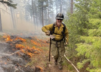 Firefighter on a prescribed Fire
