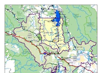 Map of the Dispatch Area for Missoula Area