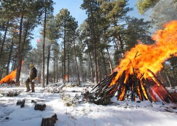 Mystic pile burning