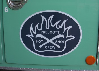 Prescott Hotshots logo painted on fire truck