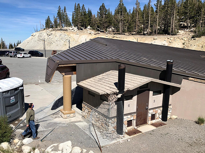 Aging vault toilets on the Humboldt-Toiyabe National Forest