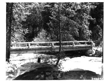 Foot Bridge at Browns Camp leading to Snow Lakes.
