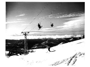 Ski Lift, Mount Hood Winter Sports Area above Timberline Lodge.