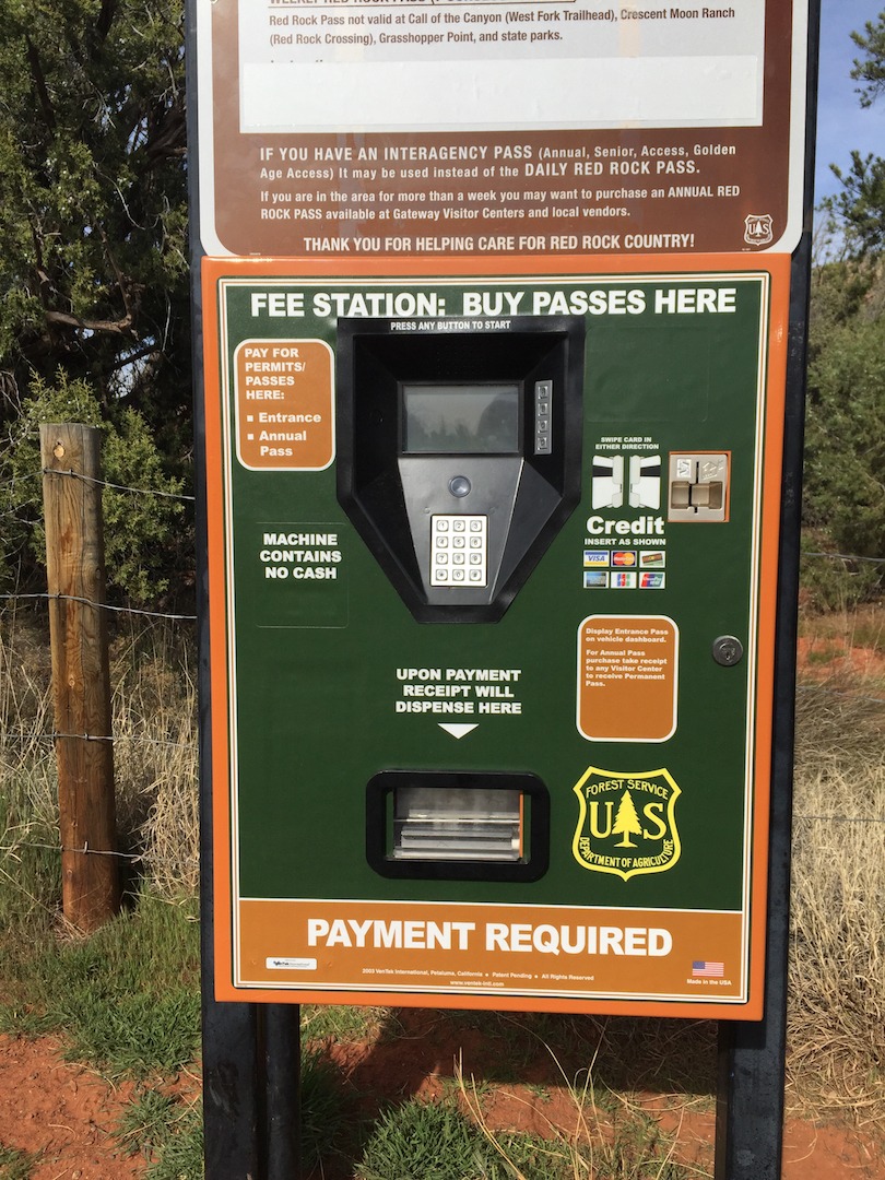 Fee Station at Forest Service Recreation site