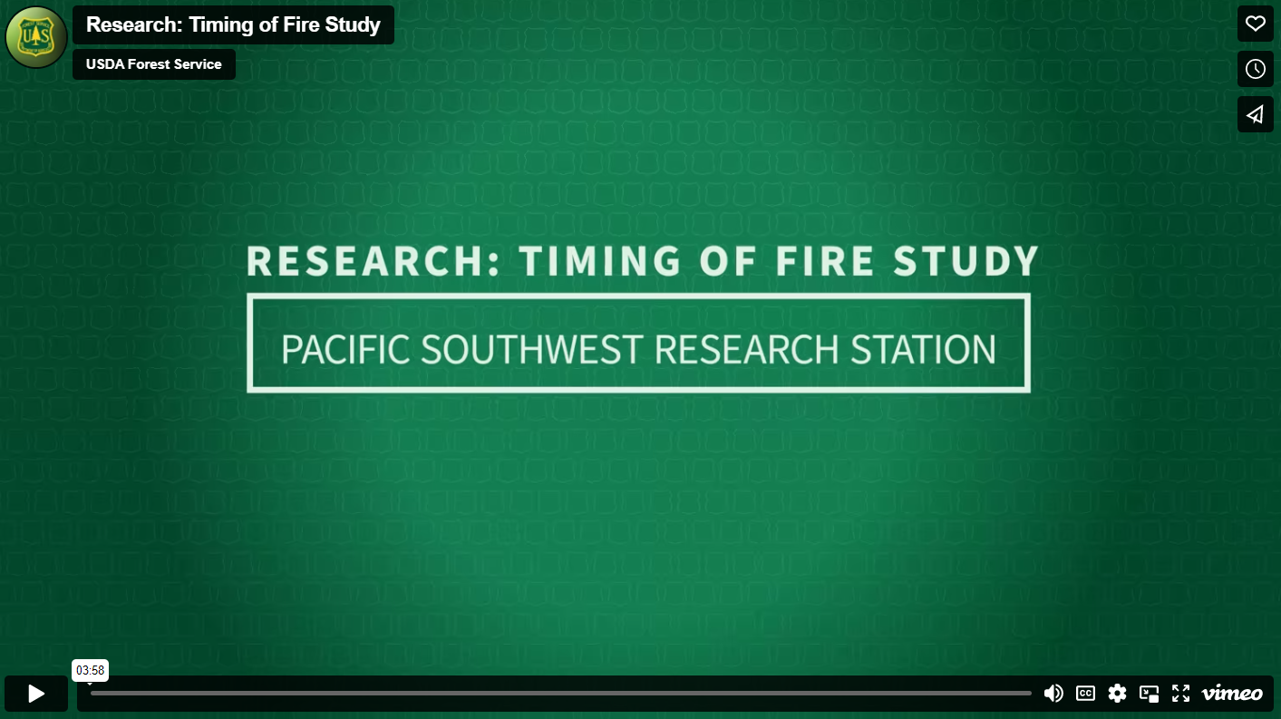 Video player for Episode 16 of Forest News on the topic of Research: Timing of Fire Study