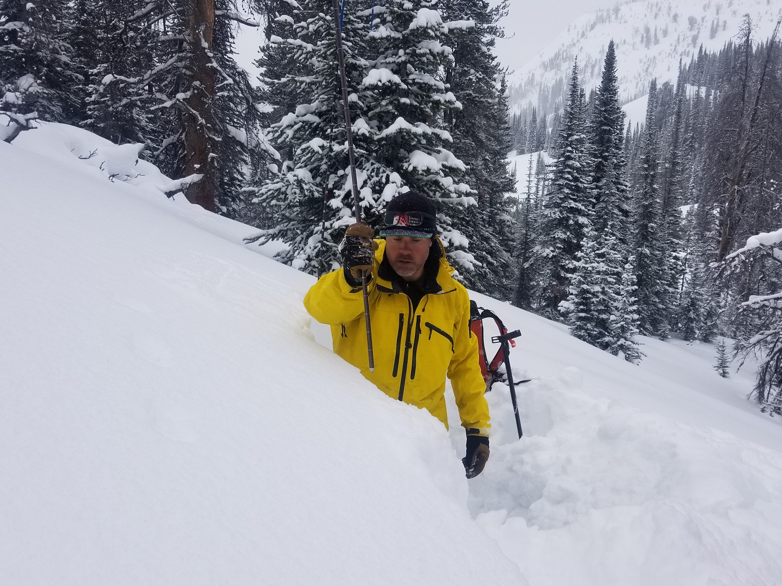 Chris Lundy, forester, in snowpit