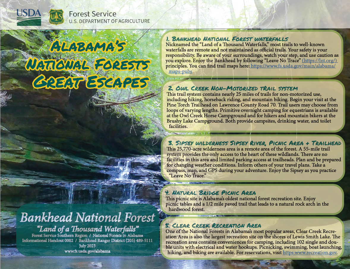 Alabama's National Forests Great Escapes- Bankhead National Forest