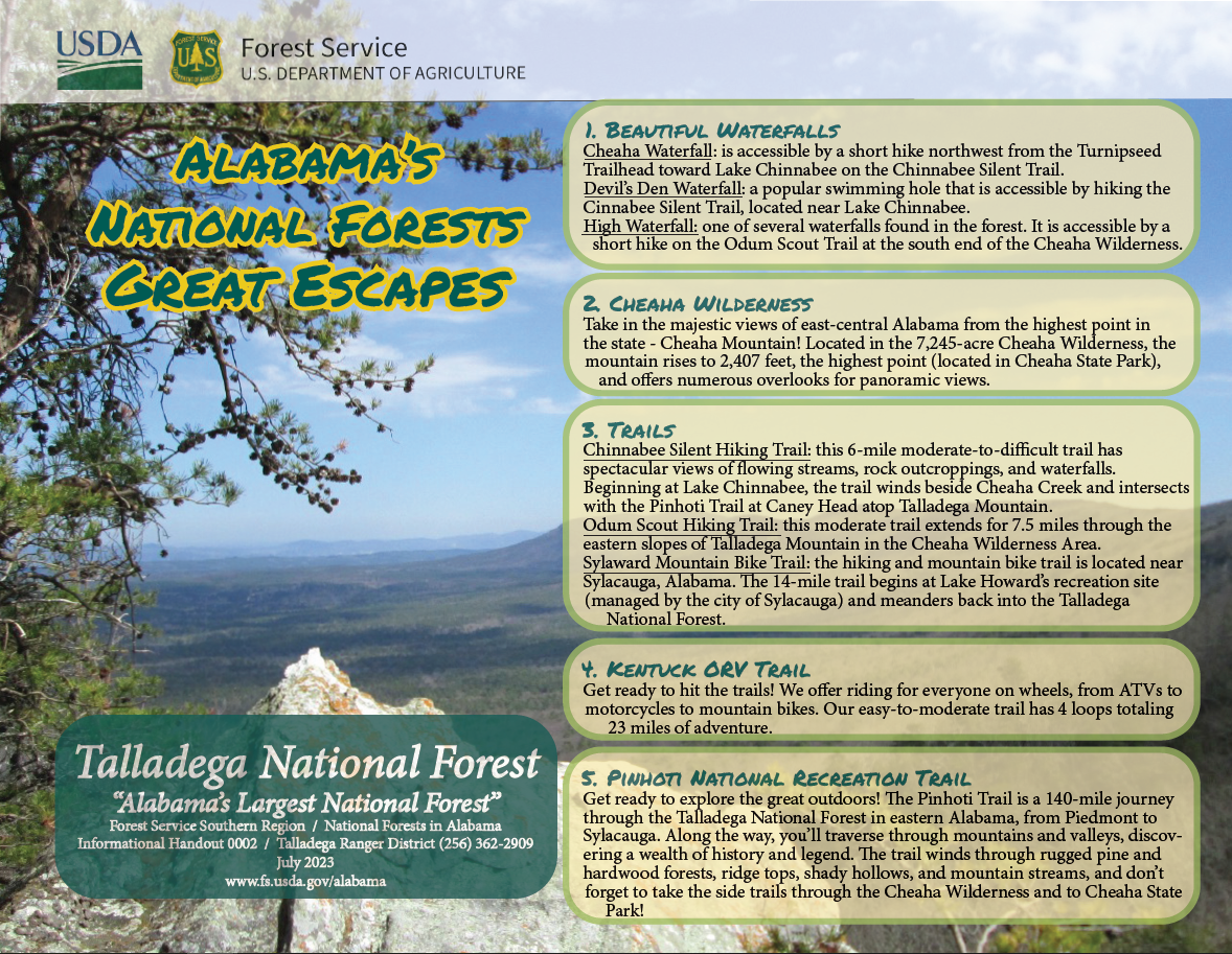 Alabama's National Forests Great Escapes- Talladega National Forest Talladega RD