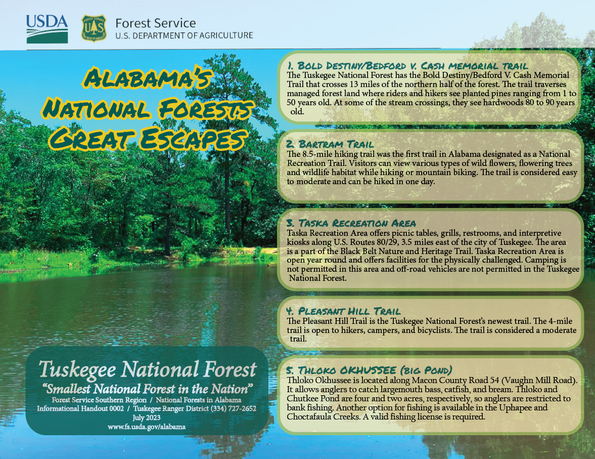 Alabama's National Forests Great Escapes- Tuskegee National Forest 