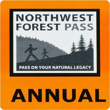 Image of a section of an orange Northwest Forest Pass