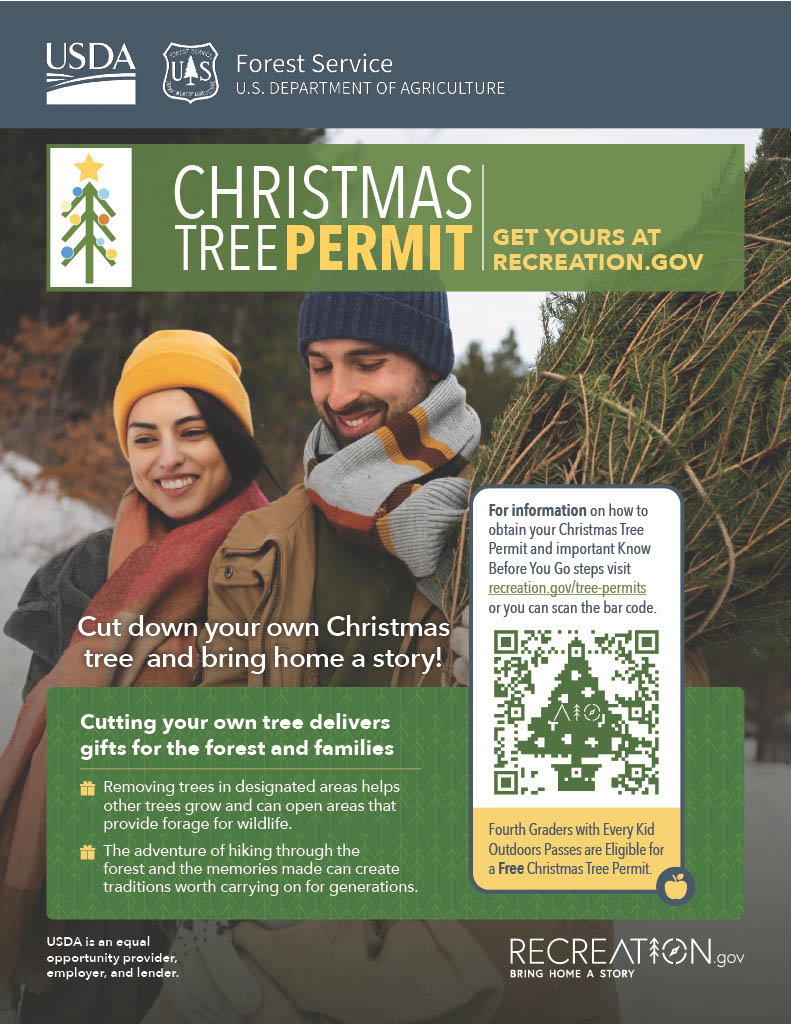 CHRISTMAS TREEPERMIT GET YOURS AT RECREATION.GOV Cut down your own tree and bring home a story