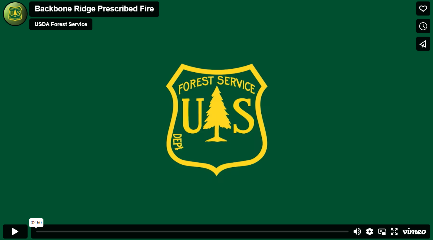 Video player for Forest News Episode 24 on the topic of Backbone Ridge Prescribed Fire