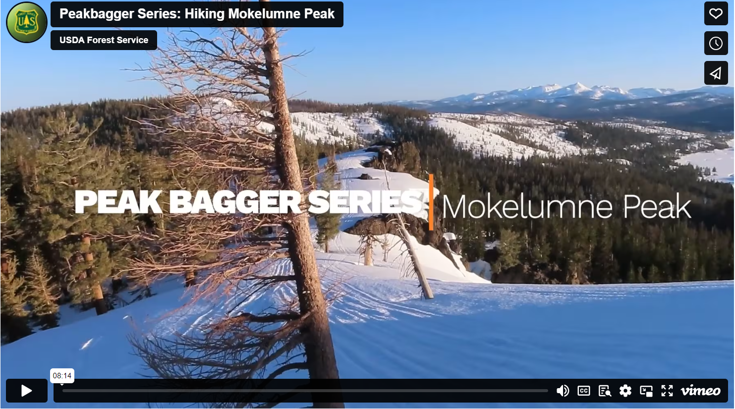 Video player for Forest News Episode 27 on the topic Peakbagger Series: Hiking Mokelumne Peak