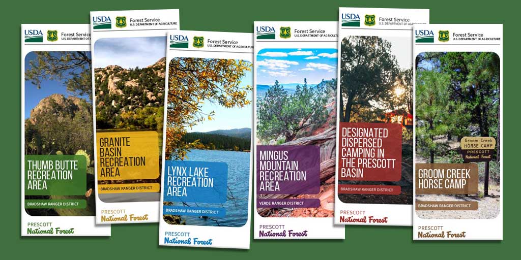 Front Cover of Thumb Butte, Granite Basin, and Lynx Lake Recreation Area Brochures