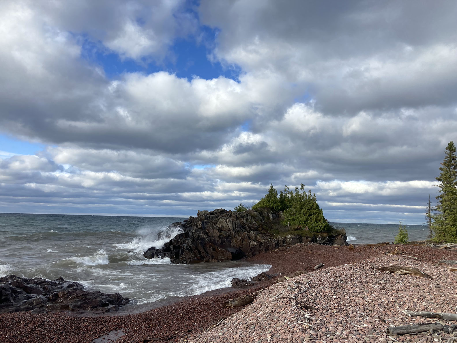 Stunning rock outcropping along the Lake Superior shoreline