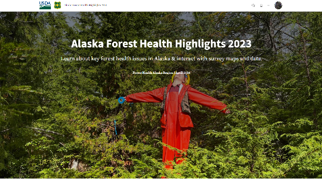 Cover of the 2022 Alaska Forest Health Highlights StoryMap.