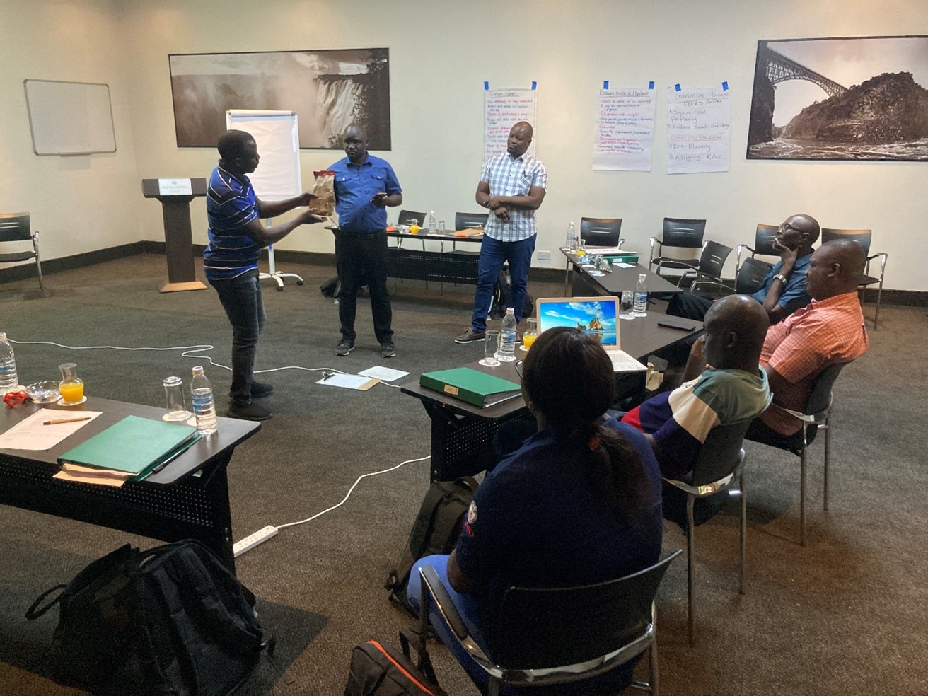 Zambia trainer cadre practicing facilitation and evidence collection module