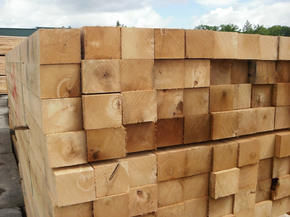 stack of hardwood pallet cants