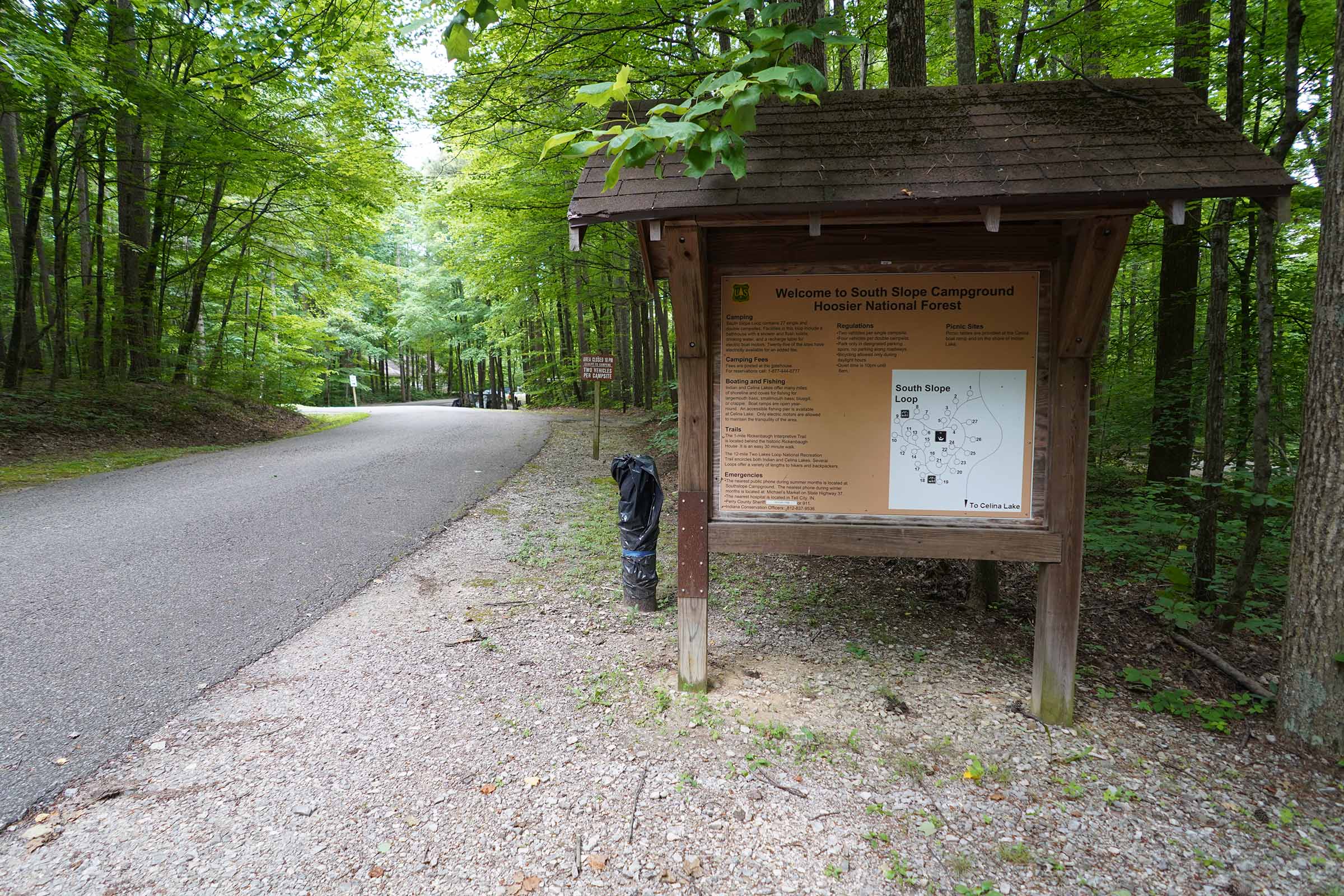 A sign welcomes visitors to the southslope loop.