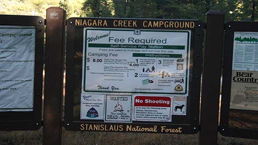 Niagara Creek Campground Information Board
