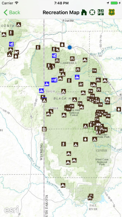 black hills national park map
