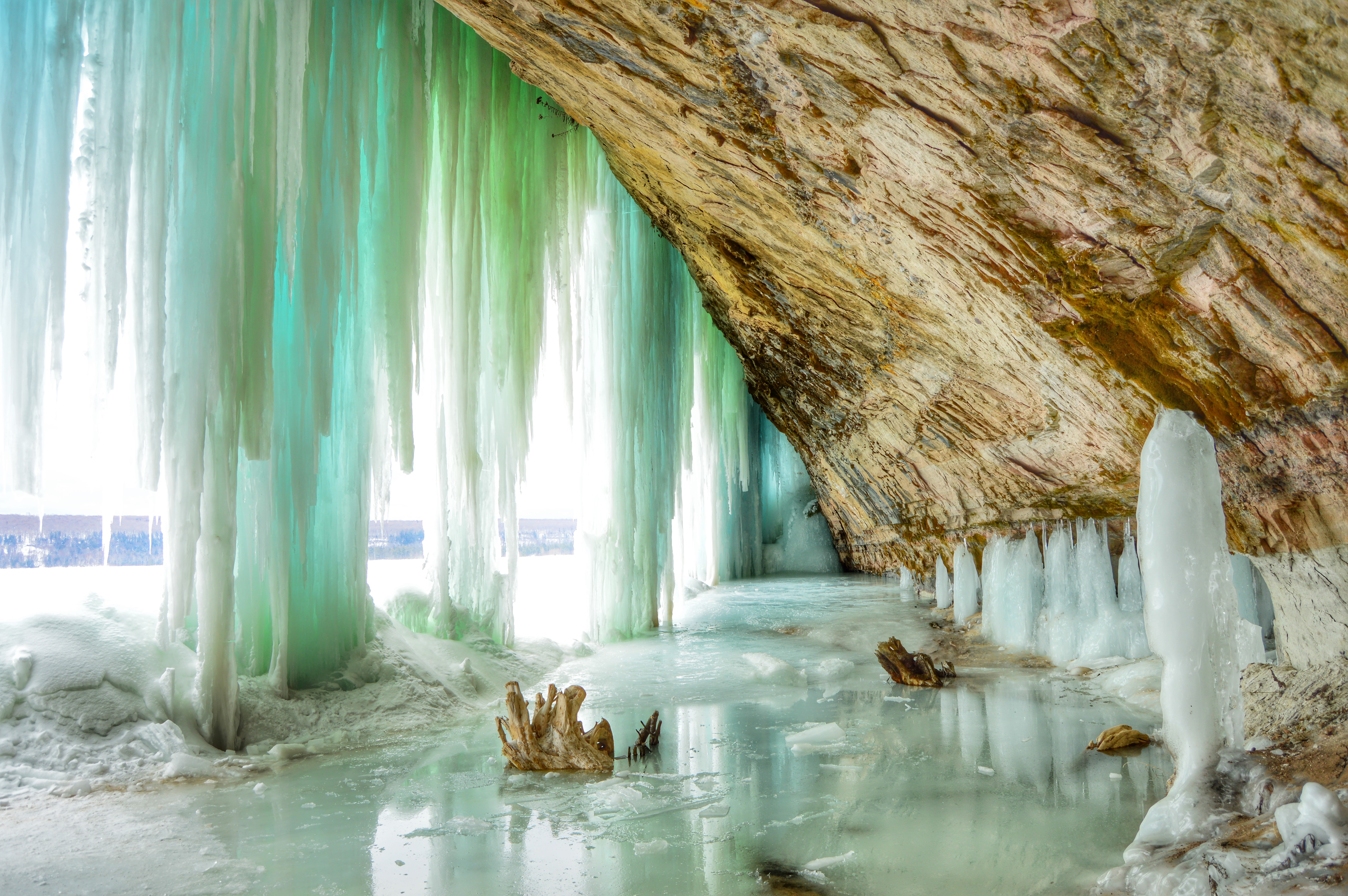 Ice formations are a beautiful aspect of winter on the Hiawatha