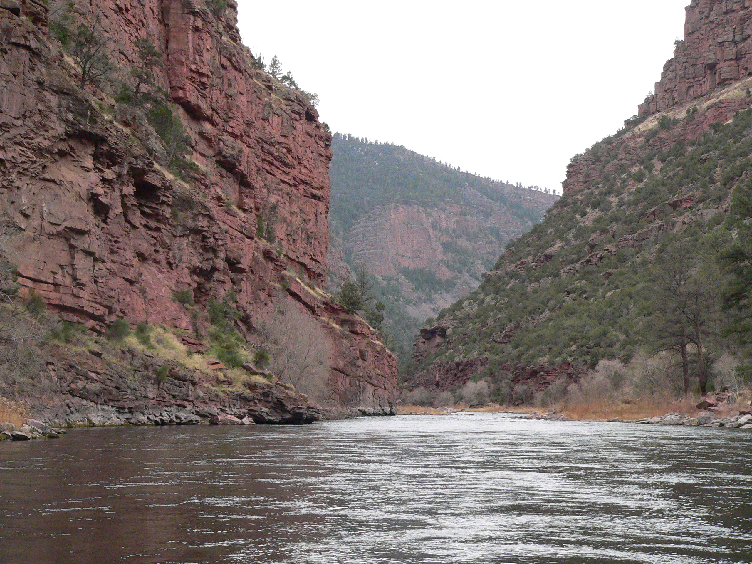 View of Green River in canyon below Flaming Gorge Dam