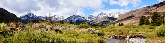 First snow of season on the peaks in the Lost River Ranger District, Salmon-Challis National Forest.
