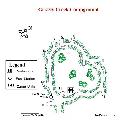 Grizzly Creek Campground Map