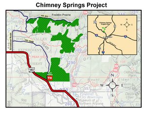 Map of areas to be thinned in the Fort Valley area northwest of Flagstaff