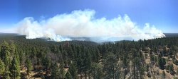 Panoramic view of the Tinder Fire, East Clear Creek