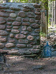 Water bottle being filled at the Pine Flat hydrant.