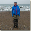 Bridget Lyons on the beach at the Arctic National Wildlife Refuge.