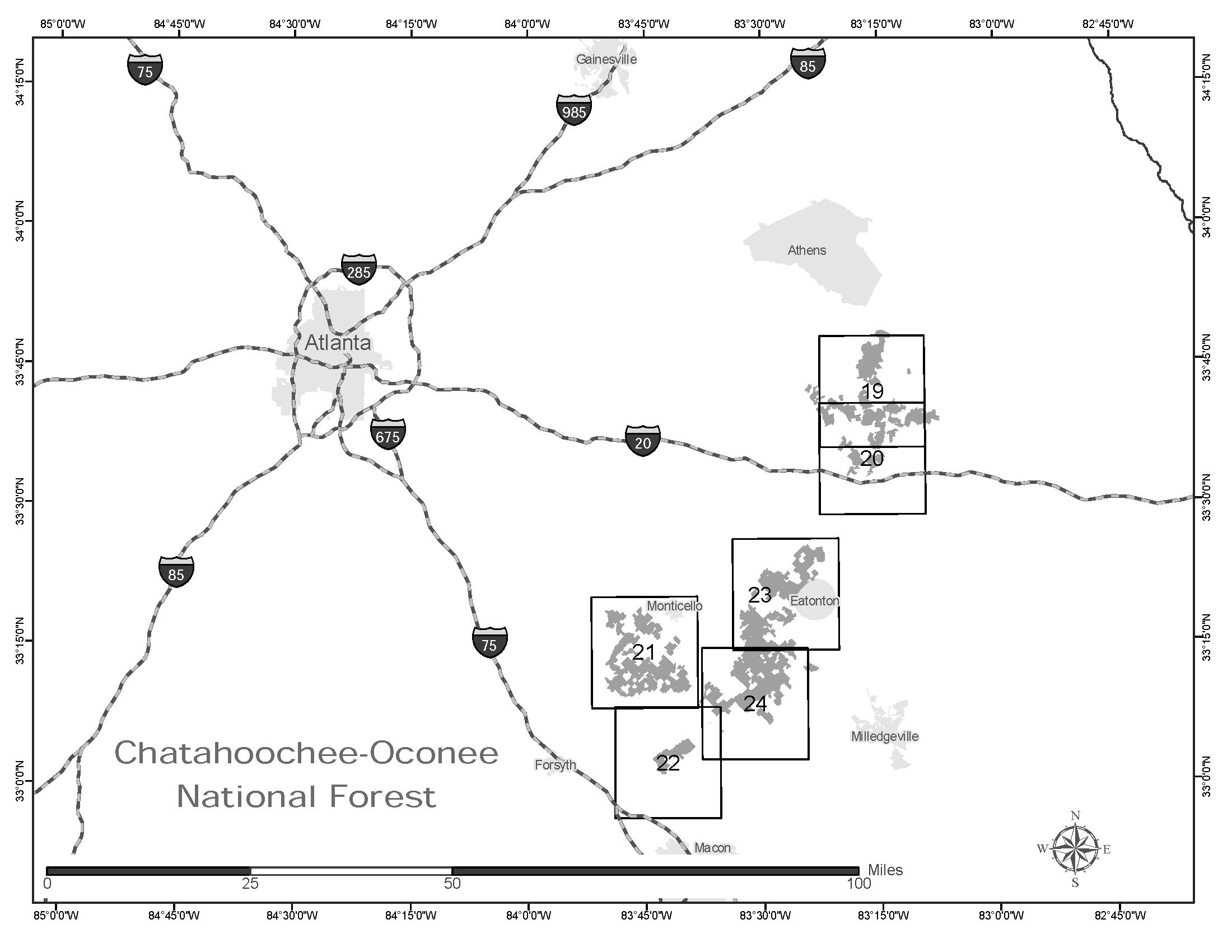 chattahoochee national forest map