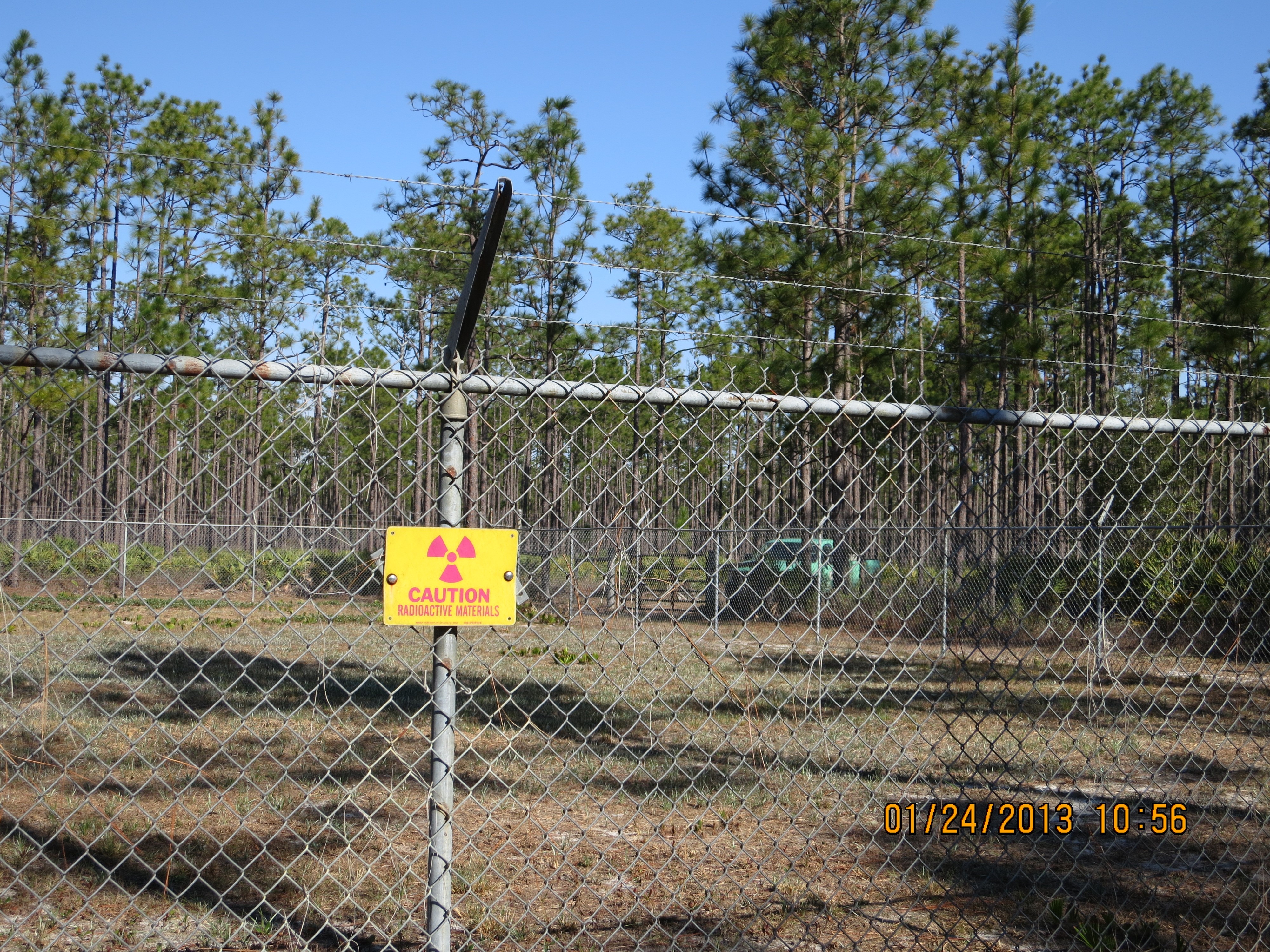 Photo of a radioactive materials sign at a site