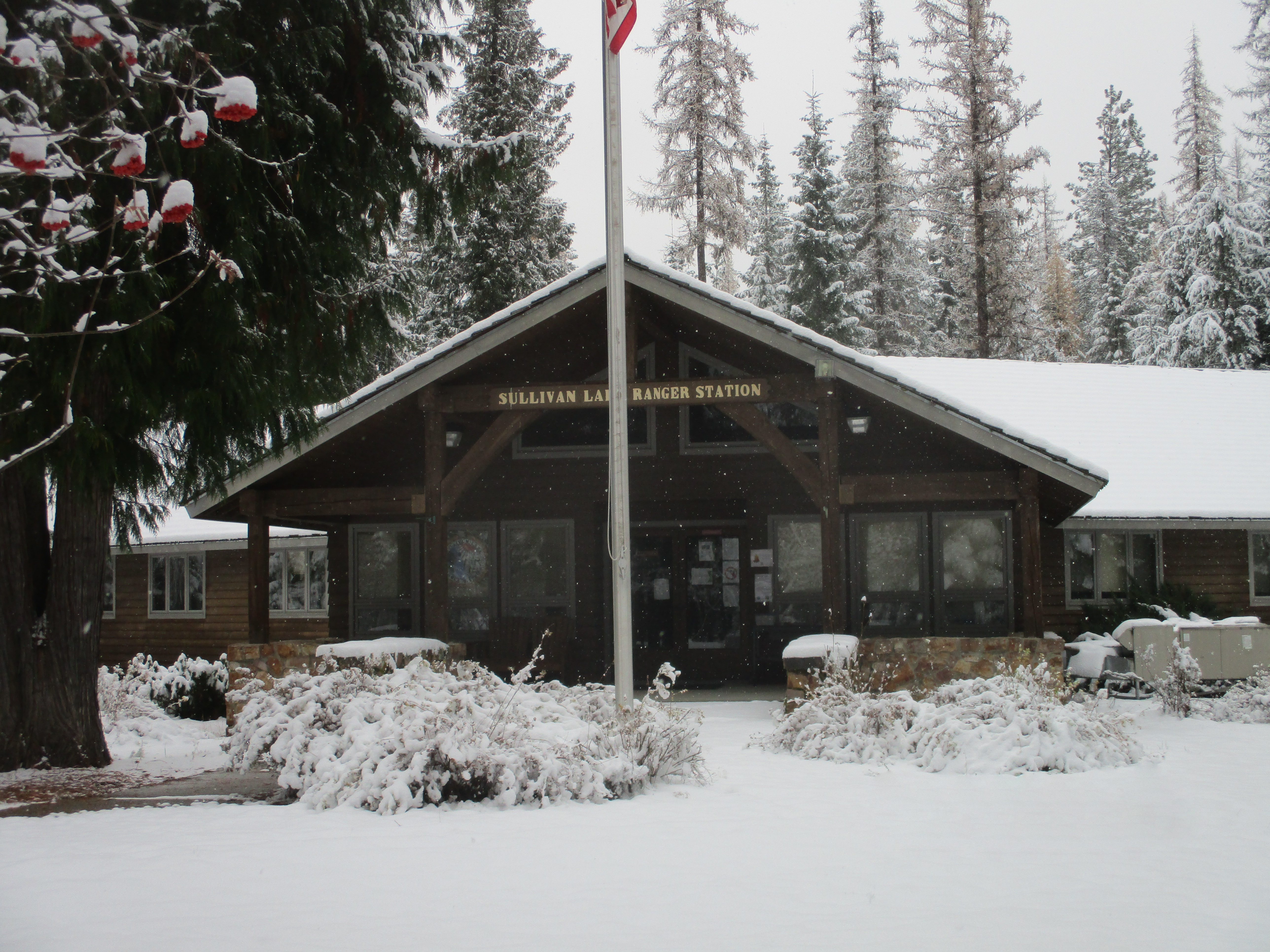 Sullivan Lake Ranger District Office in snow