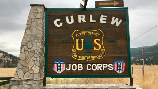 Curlew Job Corps Entrance Sign