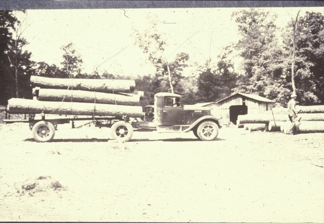 History: Logs arriving at mill