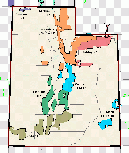 utah national forest map