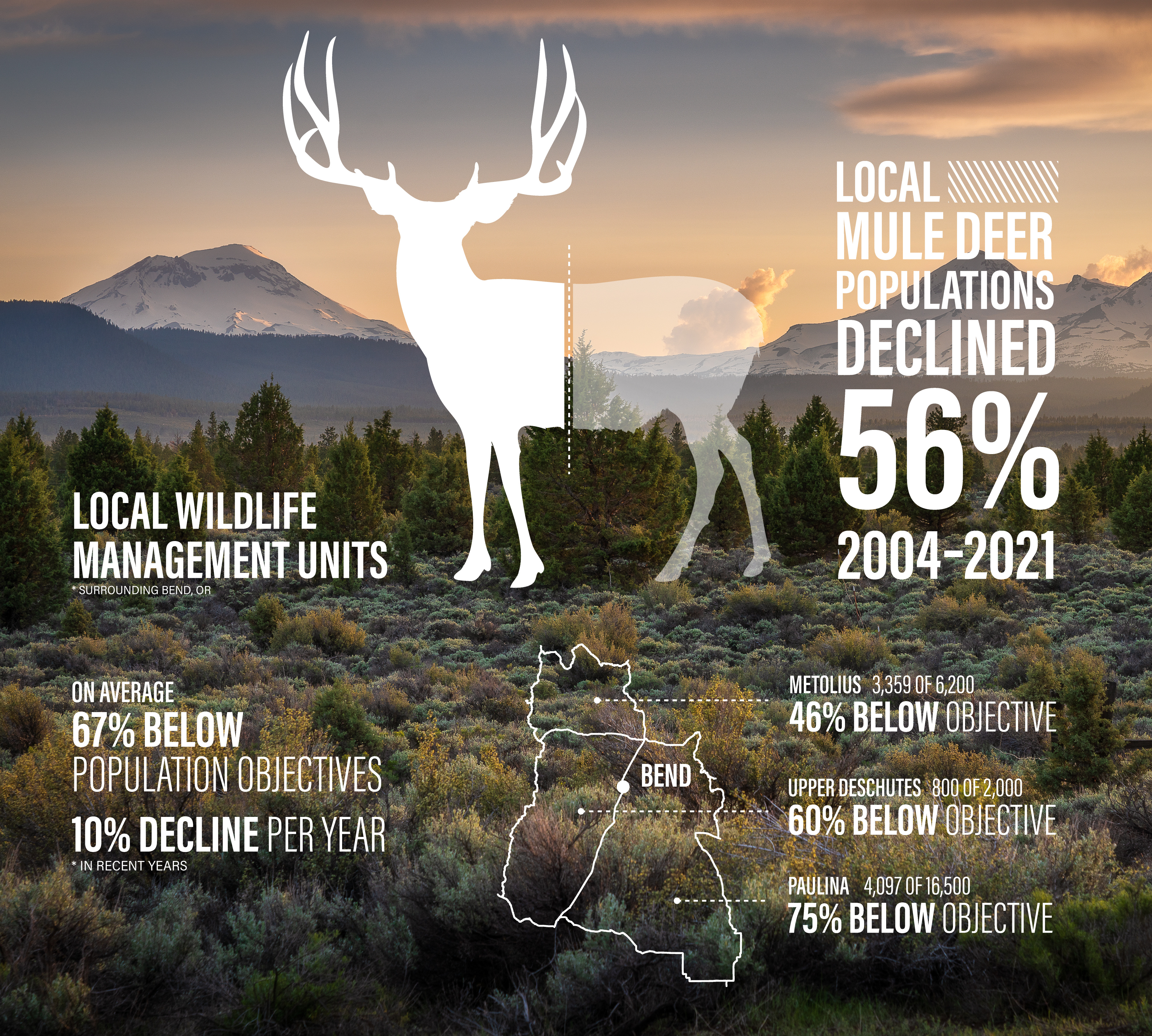 Graphic showing declining deer populations
