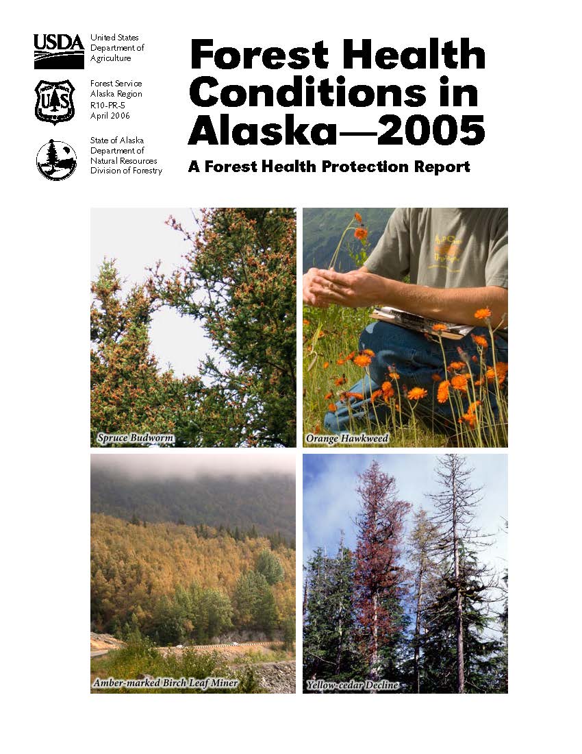Cover of the 2005 Forest Health Conditions in Alaska report.
