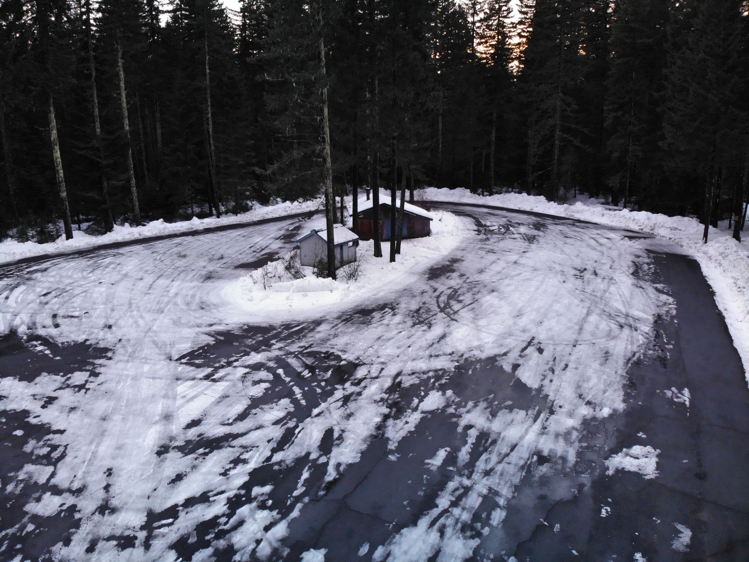 parking area of a Snow Park that is cleared of snow